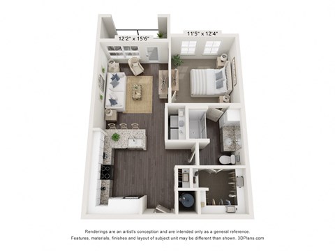 One bedroom apartment at Jefferson Cove Apartments in Grandprairie, TX